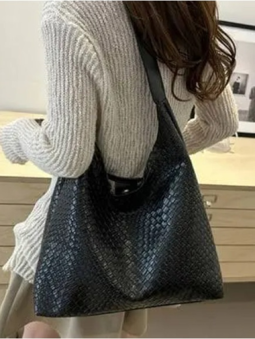 Woven Shoulder Hobo Bag